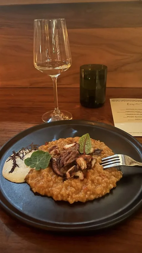 Charred octopus risotto